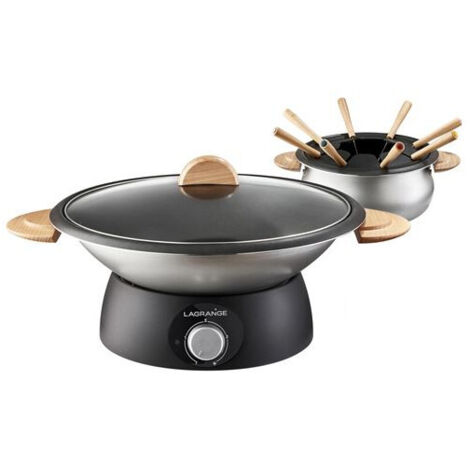 Set wok et fondue électrique 900w 8 fourchettes - Lagrange - 349019