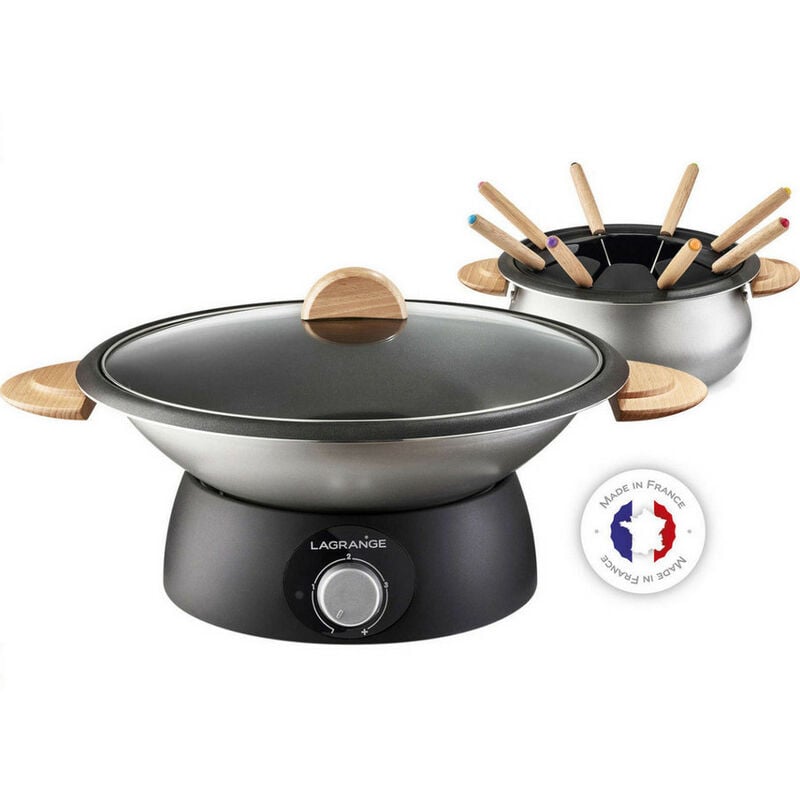 Set wok und elektrisches fondue 900w 8 gabeln - Lagrange - 349019