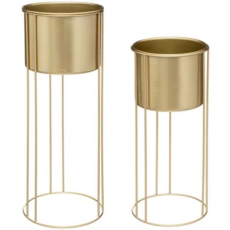 Set x 2 art max h 58 vasi in metallo dorato - Atmosphera createur d'interieur - d oro