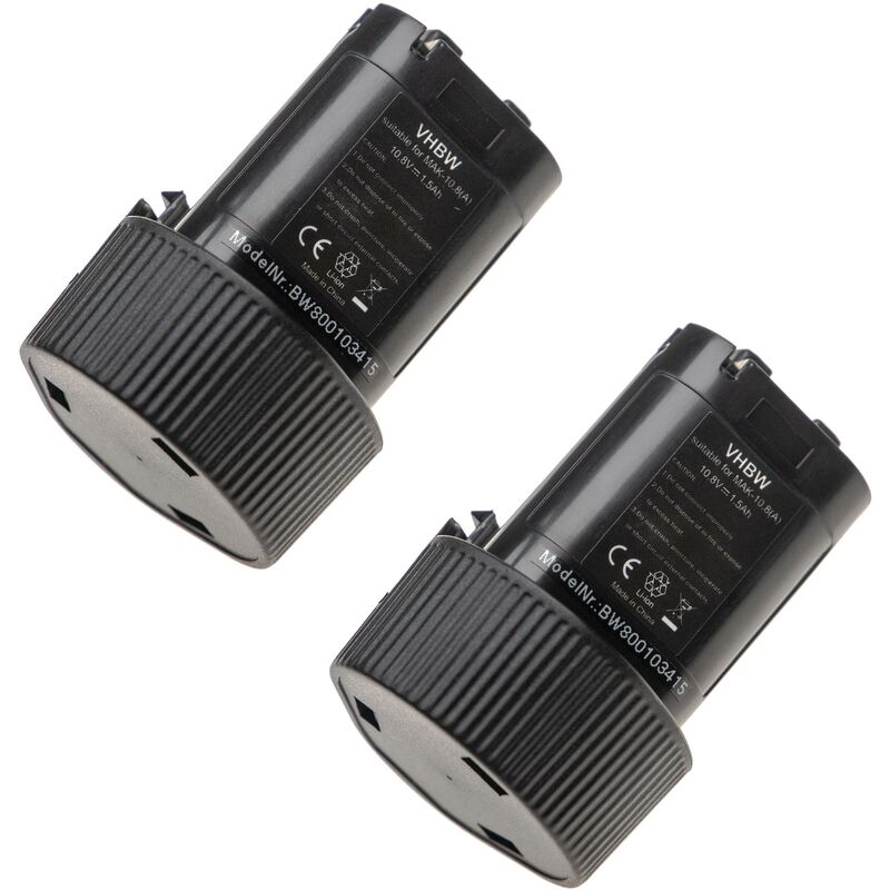 

Set x 2 baterías 1500mAh para herramienta sustituye Makita 194550-6, 194551-4, BL1013, BL1014, 195332-9, BL101, 194588-1 - Vhbw