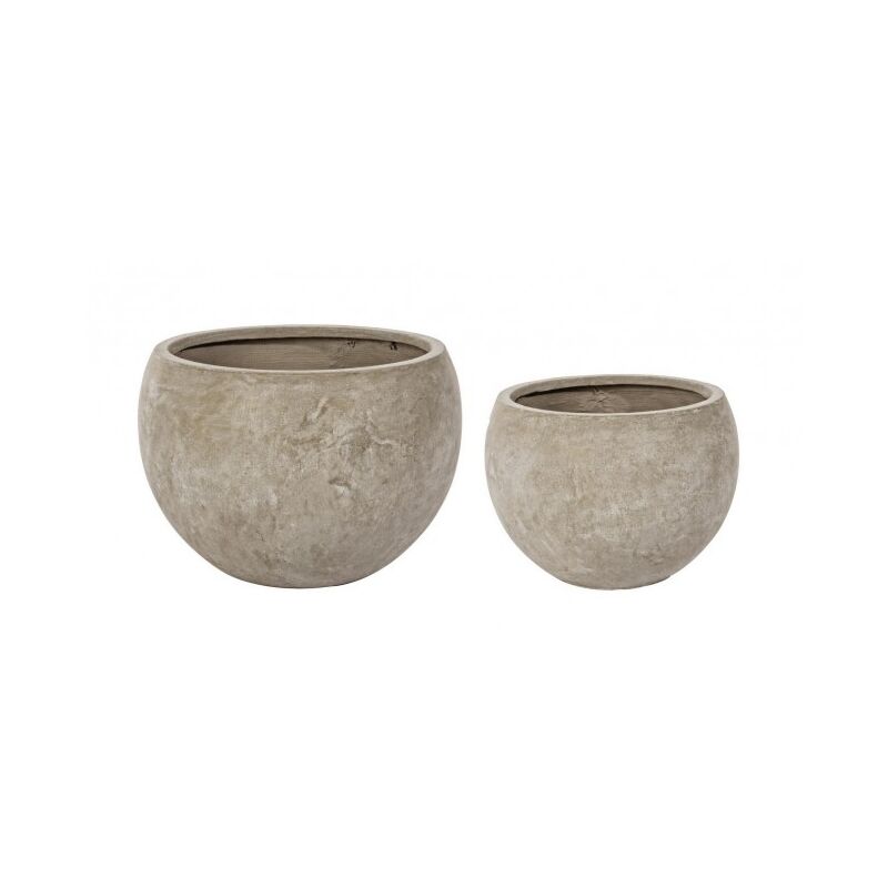 Set2 P.Vaso Ciment Sphère Sable