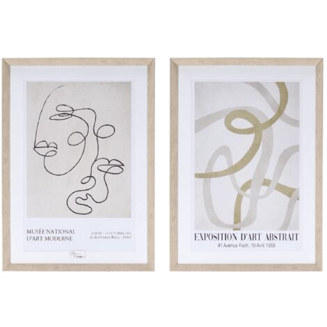 Set2 Quadro sherley con stampa su carta, vetro, cornice in mdf