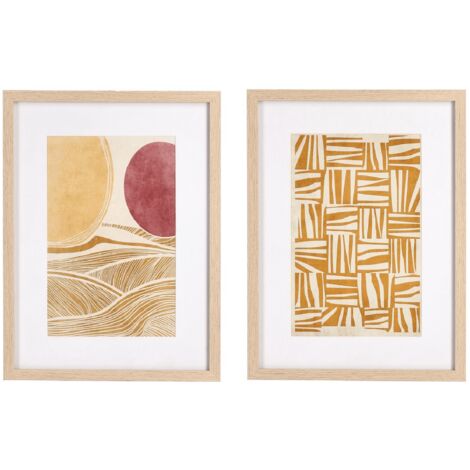 Set2 Quadro Sherley con stampa su carta, vetro, mdf e cornice in mdf
