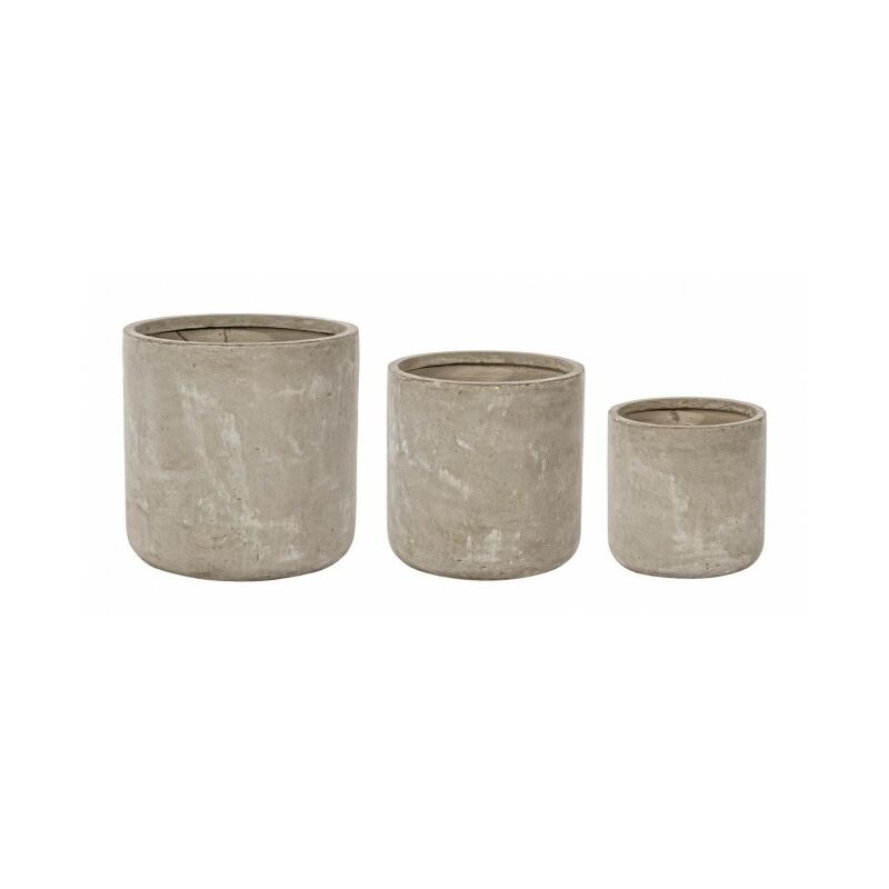 Set3 Vase Ciment Cil Sable