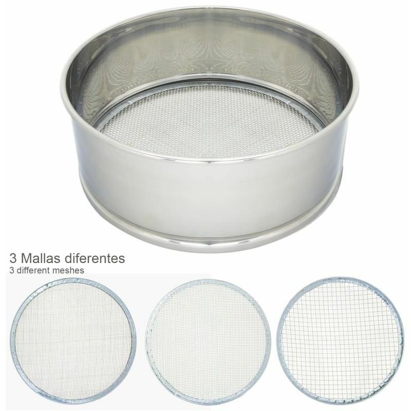 Image of Setaccio per farina Acciaio inox Ø 20 cm. Con 3 maglie intercambiabili