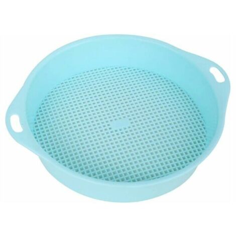 Setaccio rotondo in plastica per il terreno da giardino, setaccio per sabbia, setaccio per piantine, attrezzo da giardinaggio con braccioli per bambini e adulti, setaccio per pietre filtranti