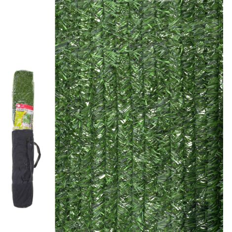 Seto artificial de ocultación verde de material plástico de 3x1 metros