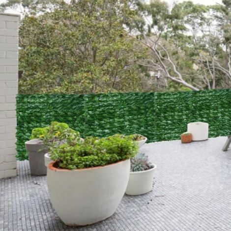 Seto artificial para decoración de paredes – Follaje verde 0,5 x 3 m / 0,5 x 1 m, PVC resistente a los rayos UV para jardines y eventos – 1 rollo