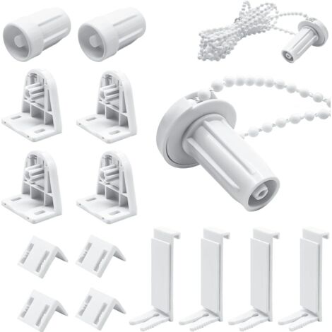 Sets 17mm Plastic Roller Blind Repair Kit, No Drilling Kit Required, White