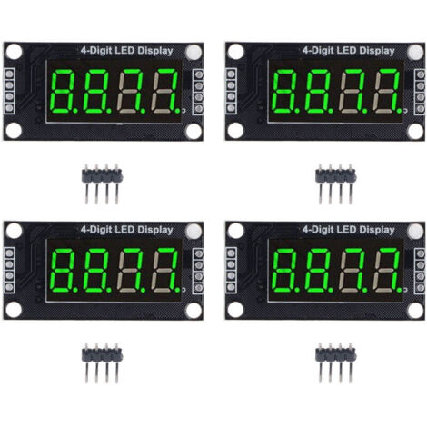 Sets 4 Digit 7 Segment 0.36in Digital Tube Display Module TM1637 LED Display Module Drive Chip (Green MRA110E).