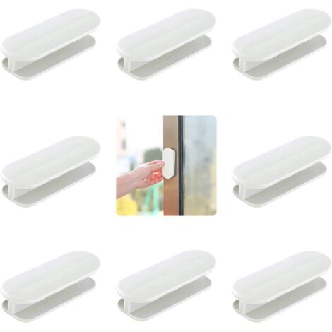 Sets de poignées et serrures poignée de porte instantanée auto-adhésive pour fenêtre de porte Accessoires de porte en verre Creative Home (8pcs,blanche) GROOFOO