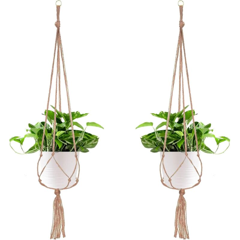 sets de suspension de plantes, pots pour plantes suspendues, pots suspendus pour la décoration des balcons, 4 pieds en corde, 105 cm