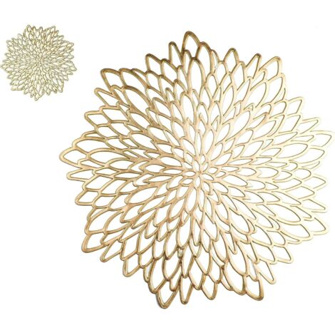 Sets de table - 8 pièces, Dorés métal assortis décoration table repas - Maison
