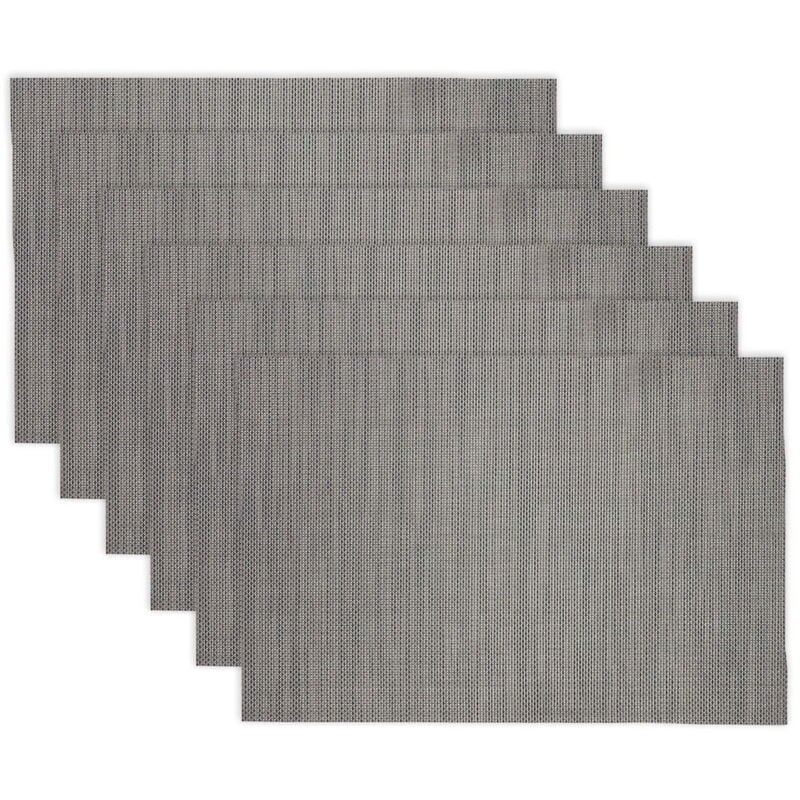 Feiyue - sets de table en pvc, antidérapants, résistants à la chaleur, lavables, vinyle, gris lin.