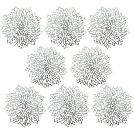 Douceur D'intérieur, Set De Table (Diamètre 38 Cm) Guirlande Noir, PVC Ajouré à Paillettes