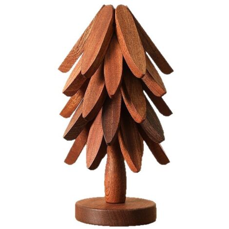 Sets de table et dessous de plat en bois en forme d'arbre — 3 + 1 — Noyer —