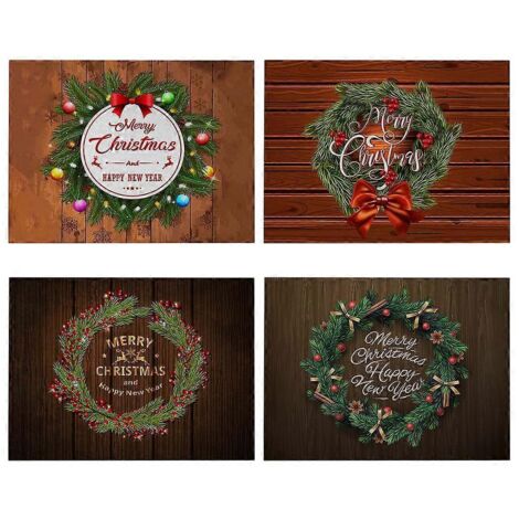 Sets de table lavables Joyeux Noël, sets de table pour les fêtes d'hiver