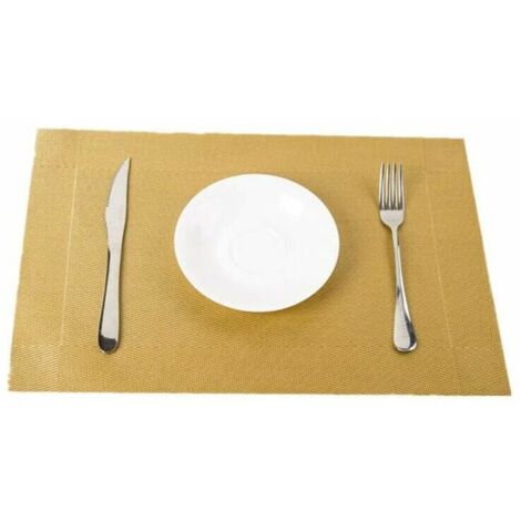 Sets de Table lavables PVC Napperons ,Napperon Rectangulaire Papier Antidérapants Anti Usure Résistant à la Chaleur Décoration Placemats(Or)