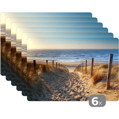 SETS DE TABLE Plage - Mer - Pays-Bas - Dunes - Soleil Lot de 6 Dessous de Plat 45x30