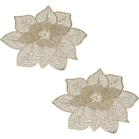 Sets de table ronds décoratifs 2 pièces Sets de table lavables Sets de table Bauhinia Décorations de mariage-Ensoleillé