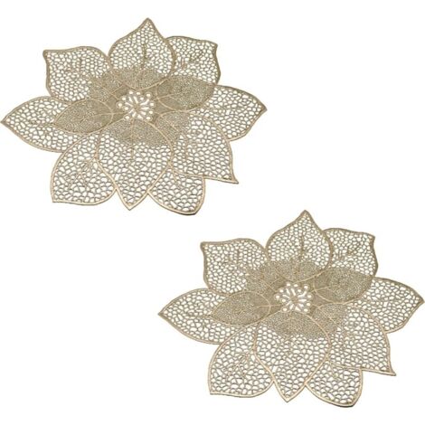 Sets de table ronds décoratifs 2 pièces Sets de table lavables Sets de table Bauhinia Décorations de mariage-Ensoleillé