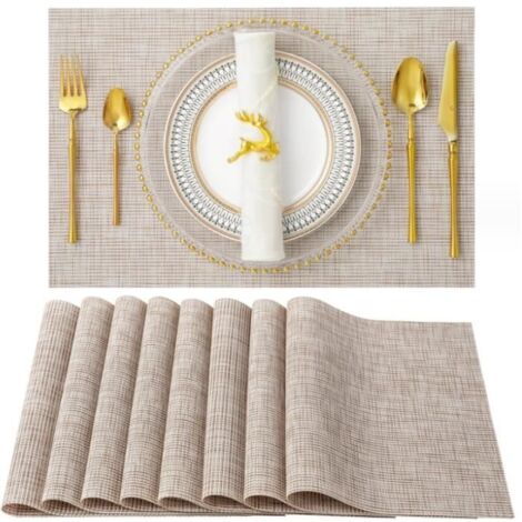 Sets de Table,8 pcs Sets de Table Lavable,Résistant à Chaleur,Antidérapant,napperon de camping,pour Cuisine Table à Manger,45x30cm