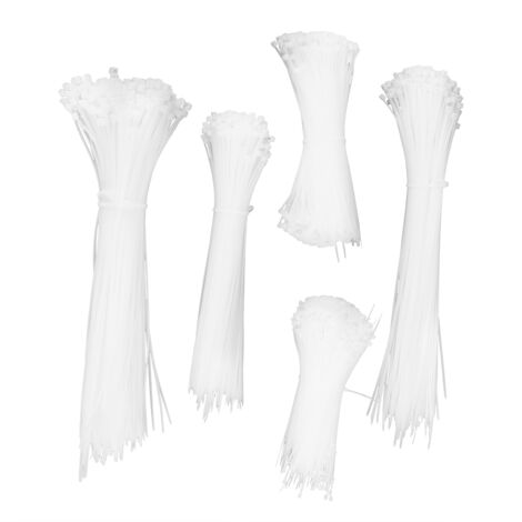Sets Einweg-Kabelbinder aus Nylon, Schnellbinder für Drähte und Kabel, weiße Aufbewahrungsbox
