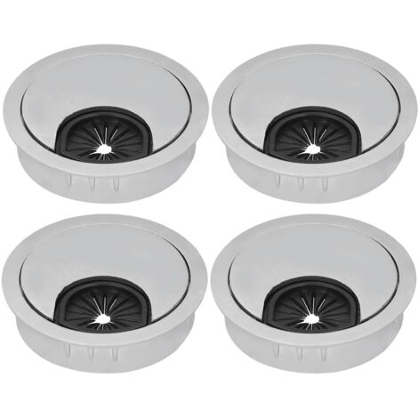 Sets Kabeldurchführungen für PC-Schreibtische, 50 mm Kabelorganisator-Abdeckungen aus gebürstetem Stahl