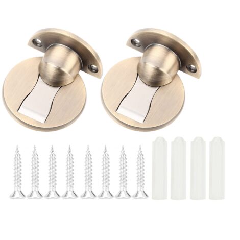 Sets magnetischer Türstopper aus Edelstahl, Türbeschläge mit Magnet, Türstopper aus antikem Messing