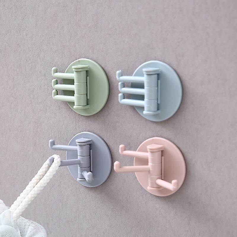 Sets Multi-Function Wall Hooks for Bathroom and Kitchen, Punch-Free, Non-Marking Brackets, Rotating Hooks, Multiple Colors