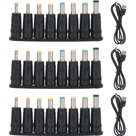 Sets USB-zu-DC-Stromkabel, 8-in-1-Stromkabel, austauschbare Stecker, Computerzubehör