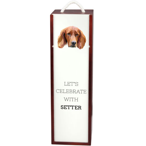 Setter anglais, Laverack - canette géométrique avec photo et inscription pour vin par Art-Dog