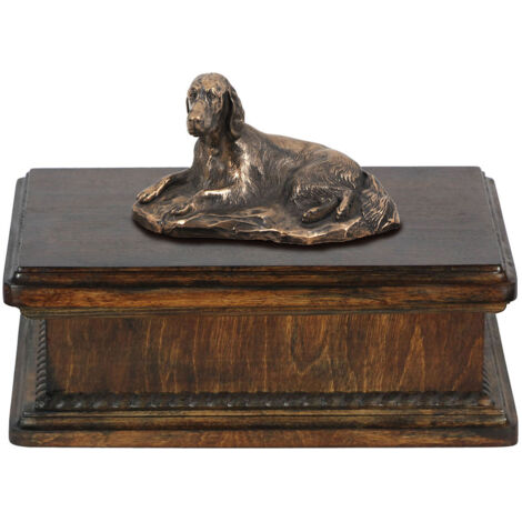 Setter inglés, Laverack - urna para cenizas de perro, urna clásica con estatuilla, urna elegante con perro de Art-Dog