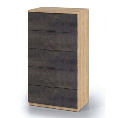 Settimino 60x40x110 cm con 5 cassetti, ossido rovere canadese – Rende