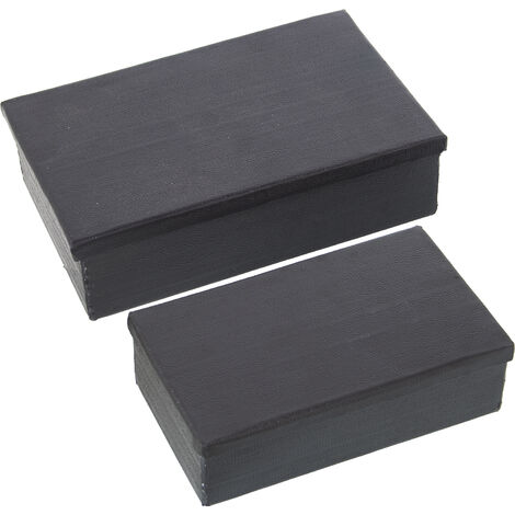 Setzen Sie 2 schwarz geschnitzte Aluminiumboxen 23x14x7+28x18x8cmpour alle Stile, um dem Haus eine Note zu verleihen
