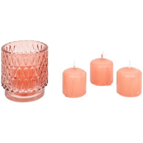 Setzen Sie Windlicht und 4 Kerzen Oudy