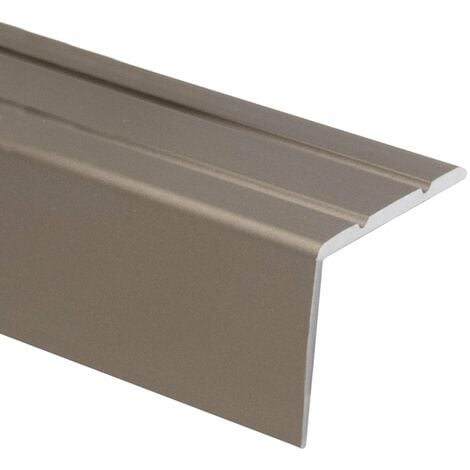 Seuil de nez de marche Aluminium Acier inoxydable mat 24,5 x 20 mm Montage avec ou sans perçage