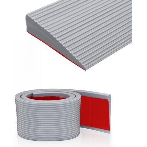 Seuil de Porte, 150 x 8 x3cm Rampe Fauteuil Roulant, PVC Surface Antidérapante pour Fauteuil Roulant, Poussette, déambulateur ou Scooter