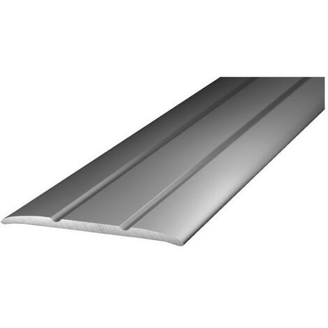 Seuil de porte en aluminium argenté strié 90 cm – Surface antidérapante – Installation à vis – Durabilité renforcée – France Calfeutrage