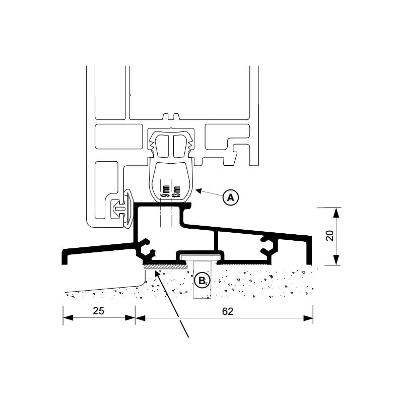 Duval Bilcocq - Seuil pour porte pvc OLT-L2 bilcocq - pvc blanc - 6.03 m - OLT-L2