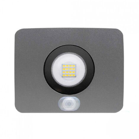 SevenOn 10W Ultraslim LED Außenfluter IP65 mit Dämmerungssensor und einstellbarer Bewegung, Aluminium, 4000K, 7h