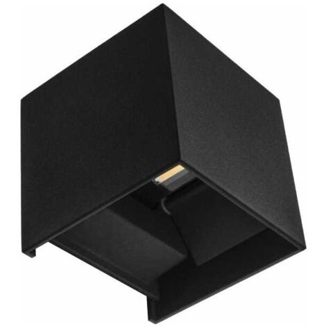 Sever lampada da parete ip54 2x3w led 560lm 3000k l.10xw.10xh.10cm nero