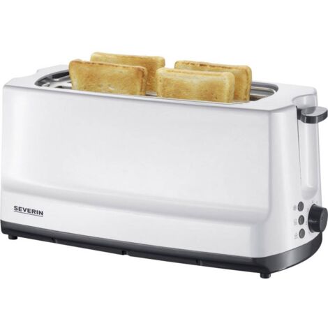Severin AT 2234 Tostapane lungo doppio Con griglia scaldabriosche Bianco, Grigio
