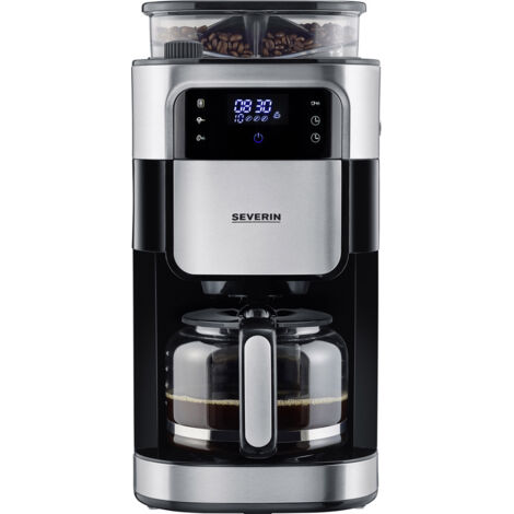 Severin KA 4813 Kaffeemaschine Schwarz, Edelstahl (gebürstet)  Fassungsvermögen Tassen=10 Display, G