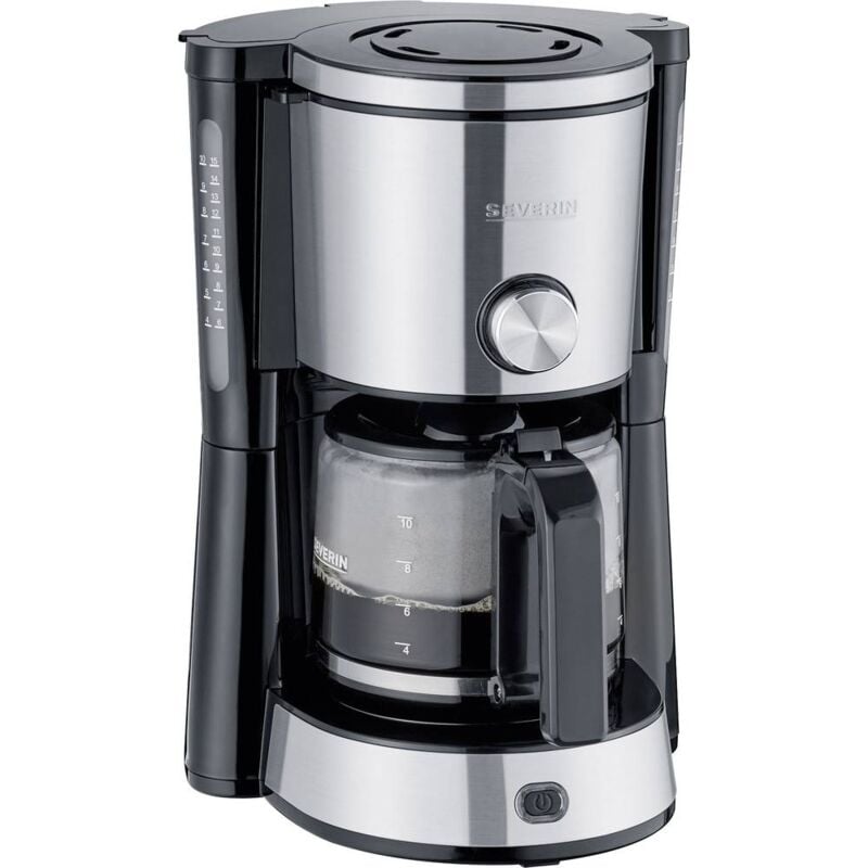 Severin KA 4825 TYPE SWITCH Macchina per il caffè acciaio inox, Nero Capacità tazze=10 Caraffa in vetro