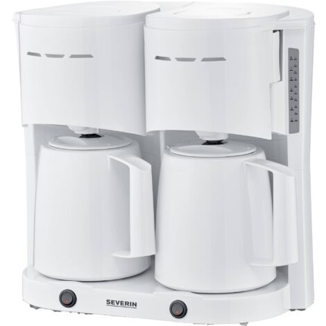 Severin KA 9314 Cafetière filtre blanche double carafe