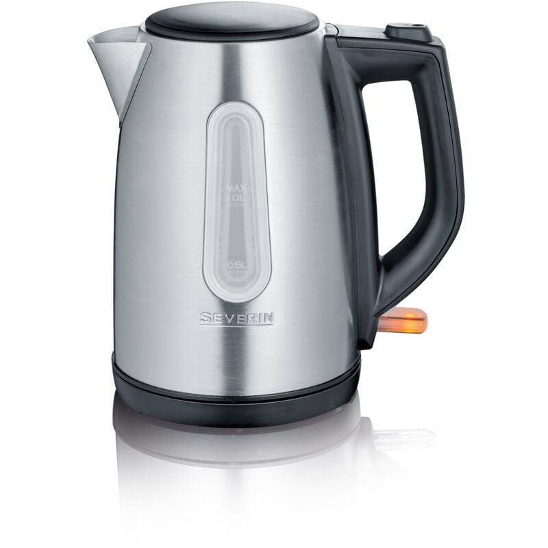 SEVERIN WK 3469 Bollitore per acqua 2200 W in acciaio inossidabile, Teiera elettrica con capacità massima di 1,0 litro, Bollitore acqua elettrico