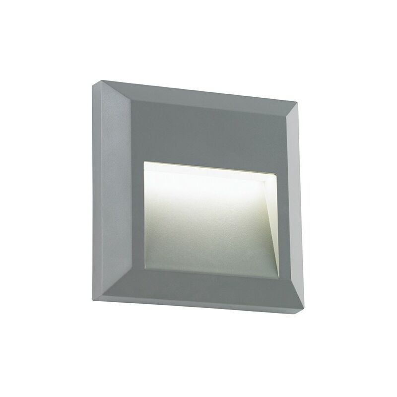 Severus - Outdoor Integrated LED Square Indirect IP65 1.1W Grey Abs Plastic & Clear - Saxby Lighting
