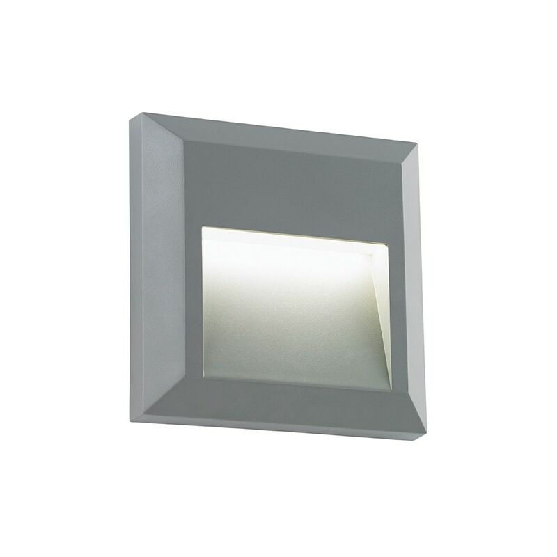 Severus - Outdoor Integrated led Square Indirect IP65 1.1W Grey Abs Plastic & Clear - Saxby Lighting