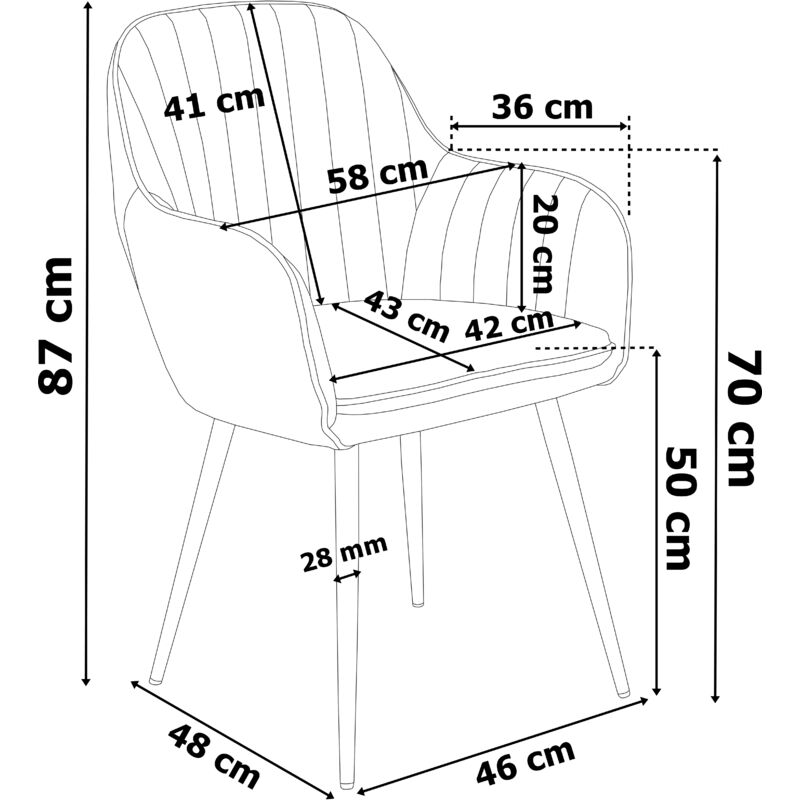 SEVILLA VELVET chaise en velours graphite